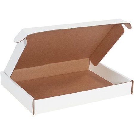 BOX PACKAGING Corrugated Tab Lock Literature Mailers, 15-1/8"L x 11-1/8"W x 2"H, White MFL15112